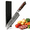 Brown Santoku Knife, variant on PLYS 8 Inch Chef Knife, Professional Sharp Kitchen Knife, High Carbon Stainless Steel Chef's Knife, Cooking Knives for Home and Restaurants