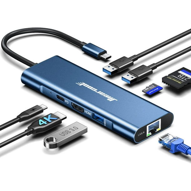 Hub USB-C Hiearcool 8 en 1 con HDMI 4K de 60 Hz para MacBook Pro Air