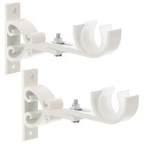 FUEENIRVA Wall Mounted Curtain Rod Brackets Sturdy and 2Pcs White