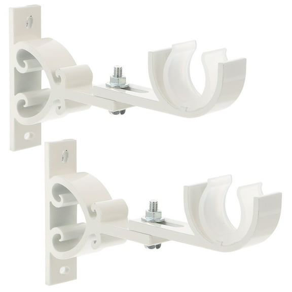 FUEENIRVA Wall Mounted Curtain Rod Brackets Sturdy and 2Pcs White