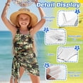 thumbnail image 4 of Xixirimido Palm Trees Green Camo Print Girls Swimsuits Set One Piece Swimsuit with Mesh Cover Up Quick Dry Summer Bathing Suit with Adjustable Strap & Removable Bra, Size 7-8 Years, 4 of 7