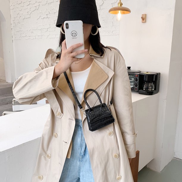 Bolsa Bolso de hombro retro de piel de serpiente para mujer, minibolso cruzado de PU (negro) JShteea Para Estrenar