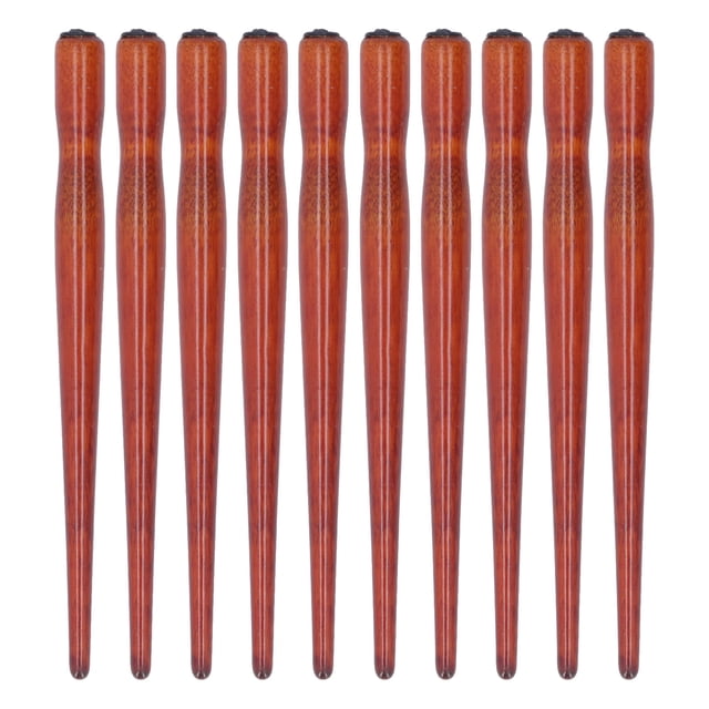 10 piezas de soporte para pluma de punta de madera, agarre cómodo y suave, soporte para pluma de cómic para pintura artística, caligrafía inglesa, madera de rosa