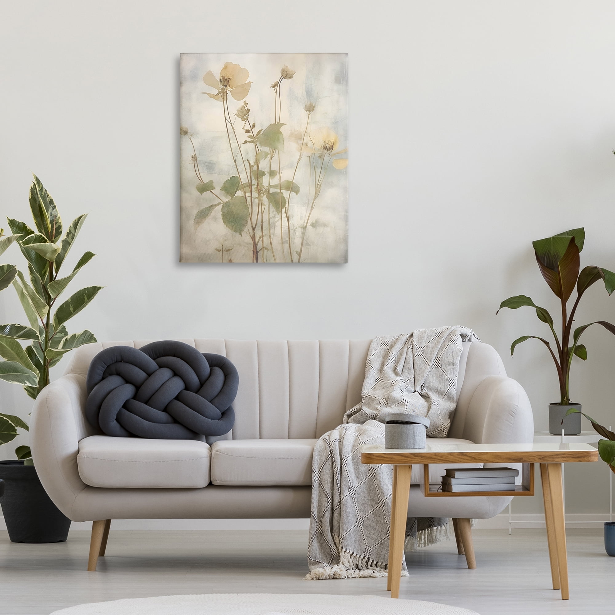 Stupell Industries Soft Botanicals Pattern Plants & Flowers Painting Wrapped Canvas Art Print Wall Art, 30 x 40
