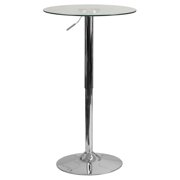 Flash Furniture 23.5'' Round Adjustable Height Glass Table (Adjustable