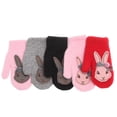 thumbnail image 5 of New Warm Full Fingers Winter Winter Glove Cartoon Rabbit Gloves Wool Mittens Rabbit Hair BLACK, 5 of 8
