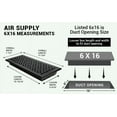 thumbnail image 4 of Achtek Air Supply Vent 6"x 16" Duct Opening (Overall 7-1/2"x 17-3/4") Solid Cast Aluminium Register Cover | Powder Coated BLACK, 4 of 11