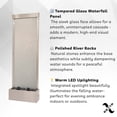 thumbnail image 3 of 72" Modern Free-Standing Steel and Glass Indoor Water Feature with Pump, LED Lights & Decorative Rocks – Elegant Entryway or Living Room Décor, 3 of 11