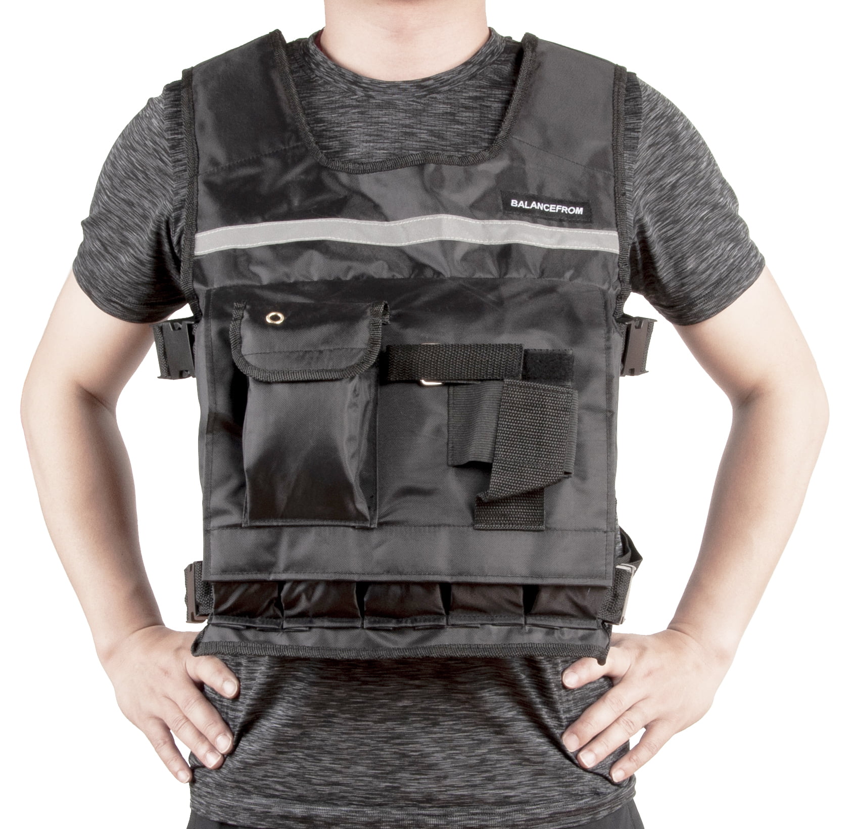 Adjustable Weighted Vest Jacekt With Shoulder Pads 50/110lbs Fitness Exercise 