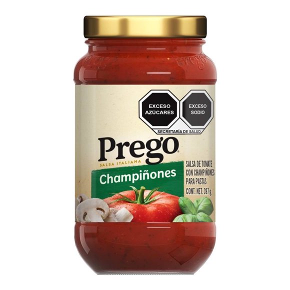 Salsa de tomate Campbell's Prego estilo italiana para pastas con champiñones 397 g