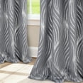 thumbnail image 3 of Alishomtll Grey Blackout Curtains for Living Room ,Modern Metallic Silver Wave Pattern Bedroom Thermal Insulated Drapes ,2 Panel Set,52"x84", 3 of 11