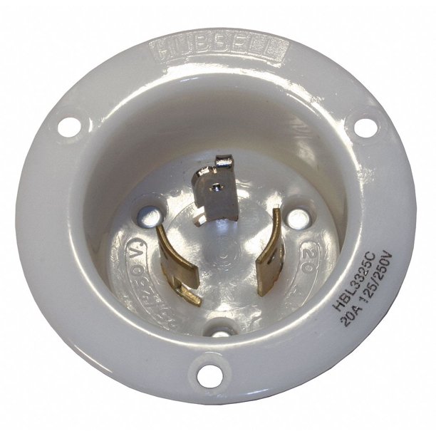 Hubbell Locking Flanged Inlet,250V,20A,3P,3W HBL3325C - Walmart.com