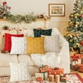 thumbnail image 5 of FastXmas Christmas Tree Pillow Covers, 18x18 inch Sequin Jacquard Christmas Tree Plush Throw Pillow Case, Soft Cozy Fluffy Farmhouse Decorative Cushion Cover Christmas Decorations for Couch Sofa Bed, 5 of 8