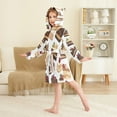 thumbnail image 4 of FORMRS Niños Bathrobe Unisex Hooded Robe Soft Plush Pajamas Sleepwear, Size 4-6T, White Cakes Pattern, 4 of 7