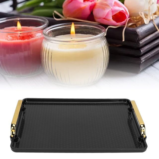 Plateau de Service Ergonomique Élégant avec Poignées, Rangement Soigné, Style Unique, Poignée Confortable, Plateau Décoratif en Plastique pour Produits de Beauté, Adapté aux Cadeaux d'Amitié