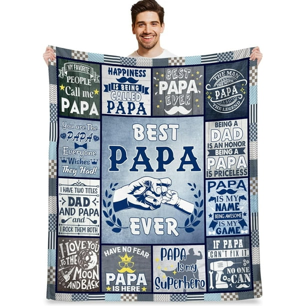 LHSHID Funny Papa Gifts from Granddaughter Grandson Best Gifts for Papa Best Papa Ever Gifts Papa Birthday Gifts from Grandkids to My Papa Grandpa Gifts for Christmas Great Papa Blanket Gifts 50x60in