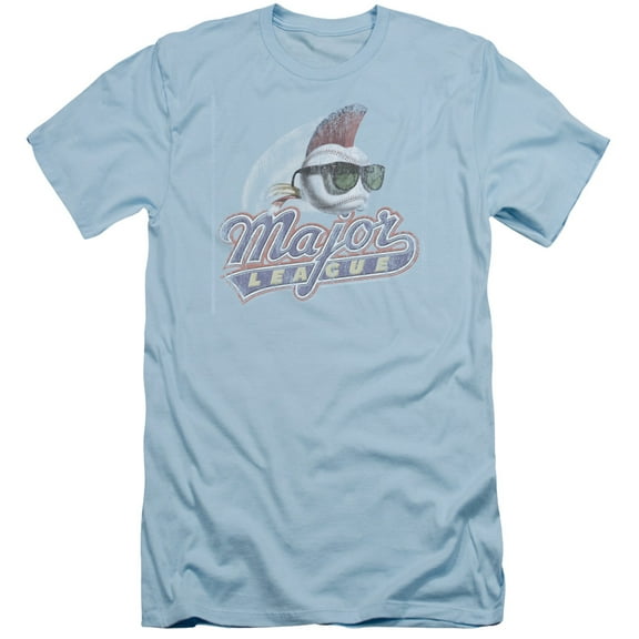Major League Distressed Logo Adult 30/1 T-Shirt Light Blue