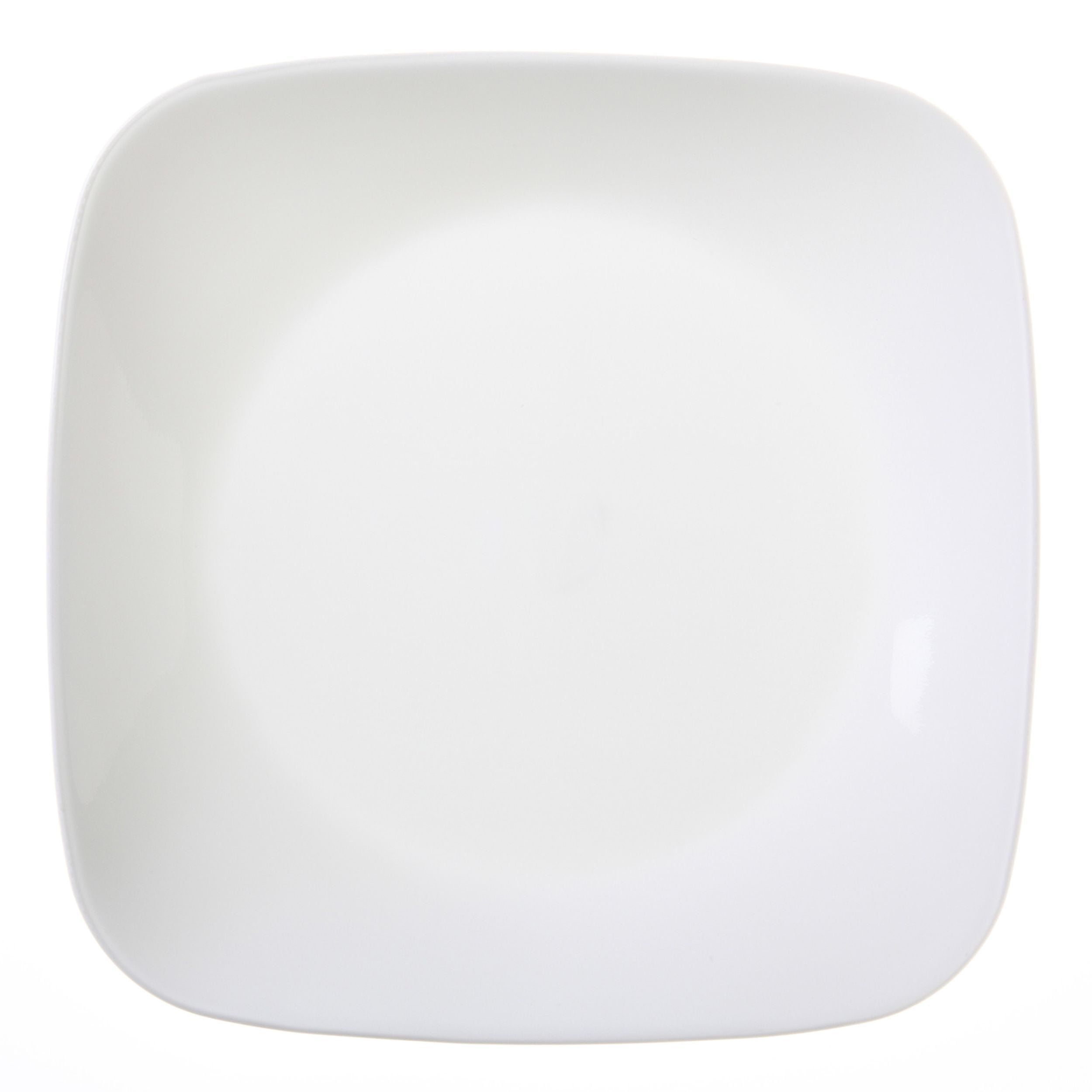 (2 pack) Corelle Pure White Square Lunch Plate, 9"