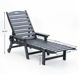 thumbnail image 2 of Outdoor Chaise Lounge Chair, Pool Lounge Chair with Adjustable Backrest, Heavy Duty HDPE Patio Recliner with Wheels for Patio Poolside, 2 of 12