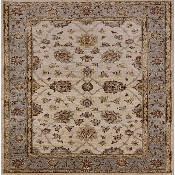 Ahgly Company Indoor Square Mid-Century Modern Sienna Brown Oriental Area Rugs, 4' Square