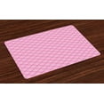 thumbnail image 1 of Ambesonne Damask Place Mats Set of 4, Middle Eastern Blossom, Standard Size, Pink White, 1 of 4