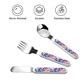 thumbnail image 3 of Kdxio Skull rainbow color space Toddler Utensils Set - Kids Silverware Set, Set Kids Utensils Set with Case for Preschooler Children, 3 of 8