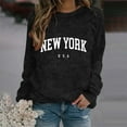 thumbnail image 3 of Sweaters for Women 2025 New York Sweatshirt Long Sleeve Crewneck Drop Shoulder Jumper Top Womens Pullover Sweaters, 3 of 4