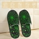 thumbnail image 2 of Fotbe Green Bright Web with Spiders Pantuflas Peludas para Mujer con Estampado, Zapatillas de Peluche, Zapatos de Invierno para Casa, Uso Interior y Exterior-Large, 2 of 8