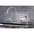 thumbnail image 2 of Kingston FB798EFLSP Centurion Two-Handle 4-Hole 8" Centerset Kitchen Faucet with Side Sprayer in Brushed Nickel, 2 of 5