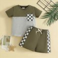 thumbnail image 2 of KPOPLK Toddler Baby Boy Clothes 3 6 9 12 18 Months 2 3T Summer Spring Shirt Tee Shorts Sleeves Set Outfits 2PCS(12-18 Months,AG), 2 of 6
