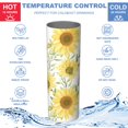 thumbnail image 5 of Sunflower 20 Oz Stainless Steel Skinny Tumbler – Vacuum Insulated Slim Travel Cup with Lid & Stainless Steel Straw, 360° Full Wrap Printed Tumbler for Home, Office & Outdoor Use, Spring, 5 of 6