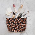 thumbnail image 5 of Picia Brown Football On Black Printed Cosmetic Bags for Women Makeup Bag Large Capacity Purse Travel Toiletry Zipper Storage Pouch Make up Brushes Organizer for Gifts, 5 of 6