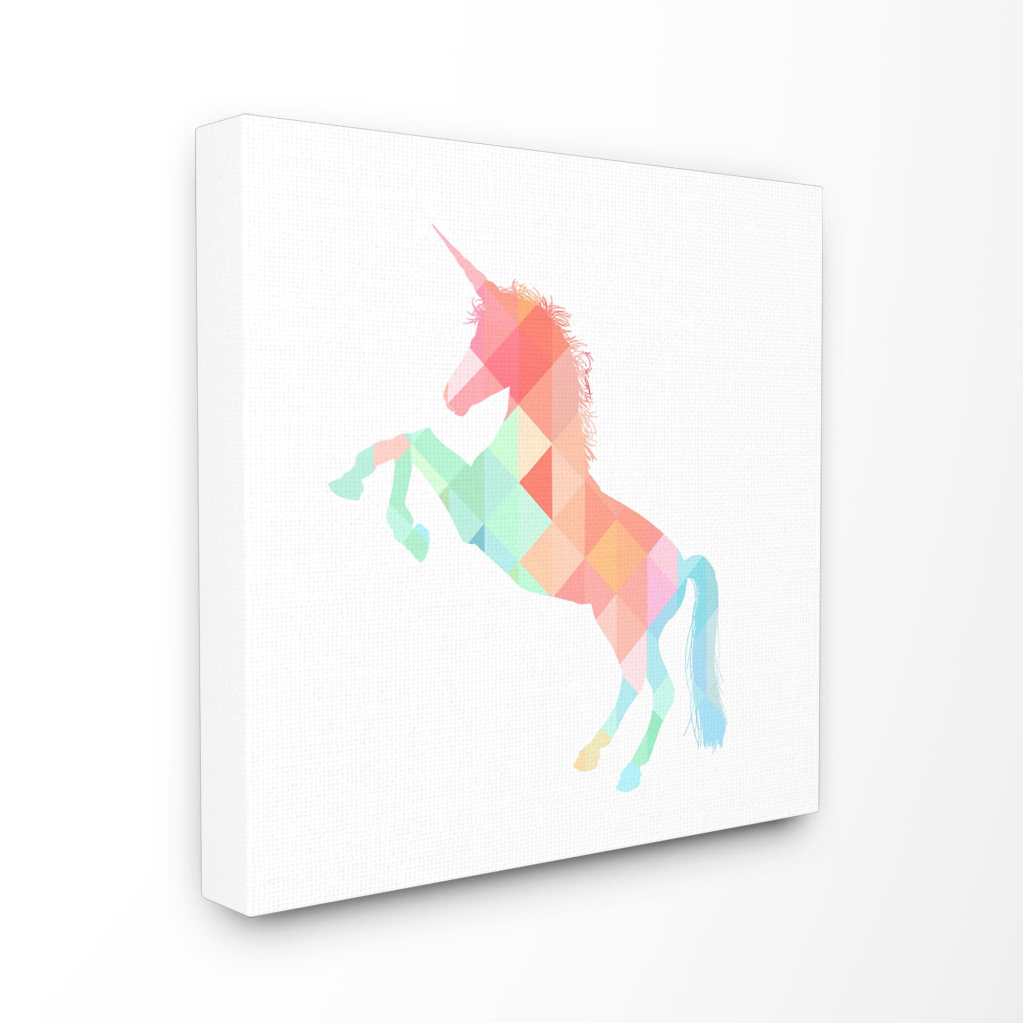 The Kids Room by Stupell Graphic Rainbow Unicorn Canvas Wall Art by Daphne Poselli