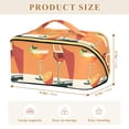 thumbnail image 4 of FORMRS Makeup Bag Travel Cosmetic Organizer for Women Fold Flat Zipper Pouch with Handle, Orange Glasses, 4 of 8