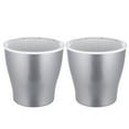 thumbnail image 1 of 2pcs Plastic Lazy Flower Pot Creative Gardening Planter Self Watering Plant Holder Water Storage Pot for Home (Silver, Middle Size), 1 of 5