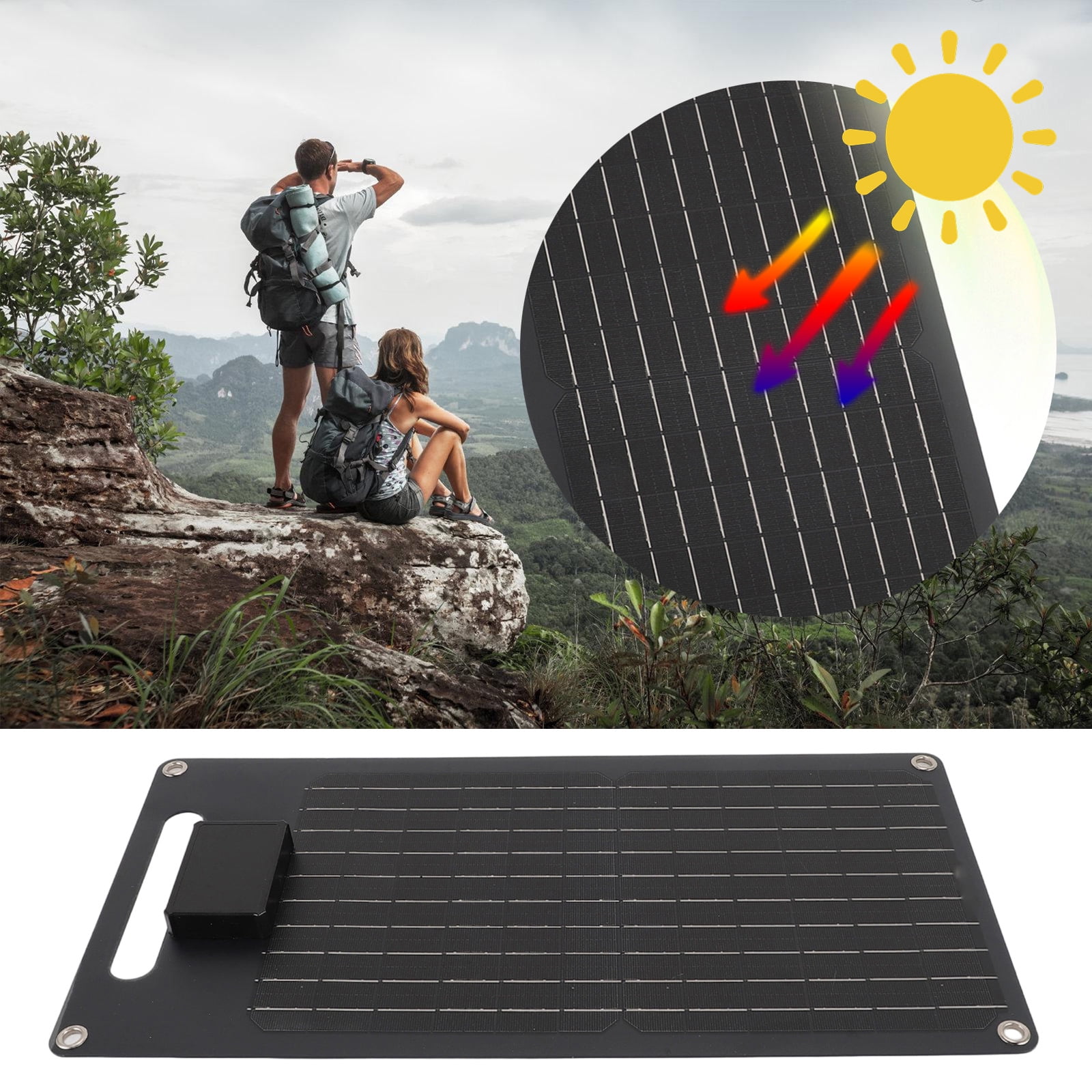 Sturdy 50W 12V Solars Panel with Waterproof Features Portable Accessory for Campers Yachts and Outdoor Daily Use