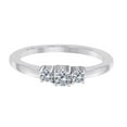 thumbnail image 2 of Aonejewelry 0.24 Ct. Ttw Pretty 3 Stone Diamond Engagement Wedding Ring In 10k White Gold, 2 of 4