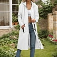 thumbnail image 3 of Breezora Women's Long Cardigan Coat with Zipper and Pockets Button Front Loose Fit Duster Outerwear S Size White, 3 of 6