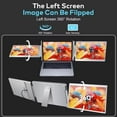 thumbnail image 3 of TUTT 14” Dual Portable Monitor | 16:10 Ratio FHD IPS Triple Screen Extender | Rotating Right Screen | Stand Alone | H5 Converter Cable | Windows, Mac OS S7, 3 of 10
