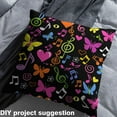 thumbnail image 2 of Manfei Colorful Musical Notes Fabric by the Yard (1 Yard) for Kids, Rainbow Butterfly Decorative Fabric by the Yard, Love Heart Print Sewing & Crafting Fabric, 2 of 6