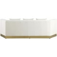 thumbnail image 3 of Maklaine Contemporary Velvet/Stainless Steel Sofa in Cream/Brushed Gold, 3 of 4