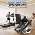 thumbnail image 3 of 3.65 HP Foldable Treadmill for Home, Electric Running & Walking Exercise Equipment with 10% Incline, Treadmill 300 lb Capacity, App Sync Technology, Heart Rate Sensor, 16" Wide Belt, 3 of 10