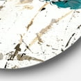 thumbnail image 2 of Designart « Fields of Turquoise Watercolor Flower I » Art Mural Rond en Métal Style Ferme, 2 of 3