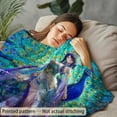 thumbnail image 2 of Fantasy Peacock - Goddess Blanket - Luxurious Flannel for Couch & Bed, Perfect Mythic Gift for All Ages, 2 of 7