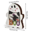 thumbnail image 3 of Halloween Wooden Pumpkin Tabletop Decor with LED Lights, Spooky Glowing Carved Wood Figurine Ornament for Haunted House Party Room Mantel Shelf Entryway Fall Home Accent, 3 of 5