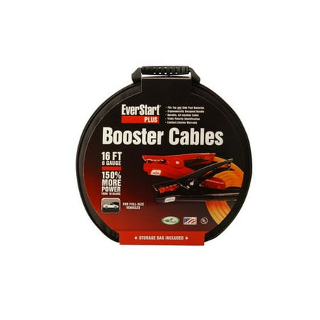 Everstart 08568-77-03 6-Gauge Top Post and Side Terminal Automotive Booster Cables, 16-Feet