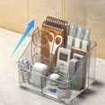 thumbnail image 4 of Clear Plastic Organizer Bins, Transparent Ribbed Storage Boxes for Office Desk, Makeup, Cosmetics, Jewelry Yellow, 4 of 4