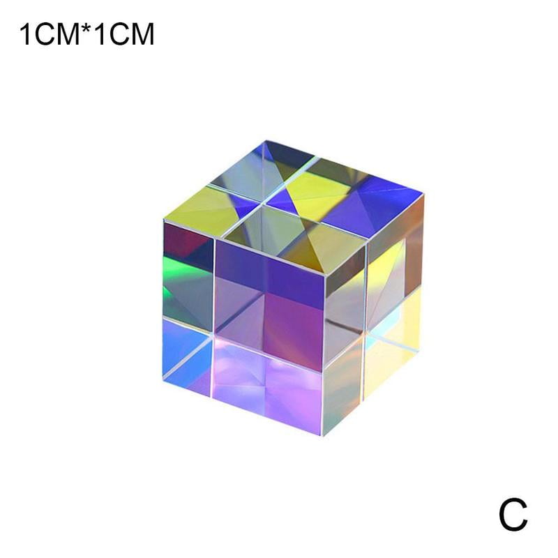 15mm Cube Defective Cross Dichroic Prism RGB Combiner Splitter Glass Decoration 