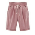 thumbnail image 3 of UPPADA Saving 2024 Bermuda Shorts for Women Baggy Drawstring Sweatshorts Knee Length Lounge Shorts Yoga Walking Athletic Cargo Shorts Workout Shorts Women, 3 of 5
