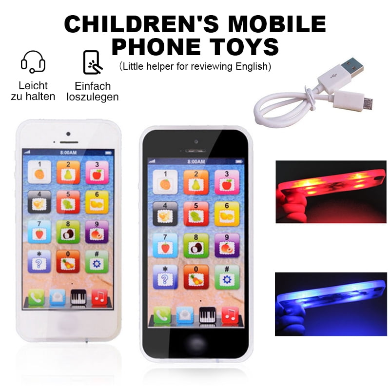 YPhone 1:1 Iphone Toy Mobile Phone English Educational Gift for Kids Children 